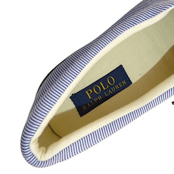 Polo Ralph Lauren Forestmont II Pinstripe Canvas Sneakers Blue White Men’s 12D - Picture 6 of 8